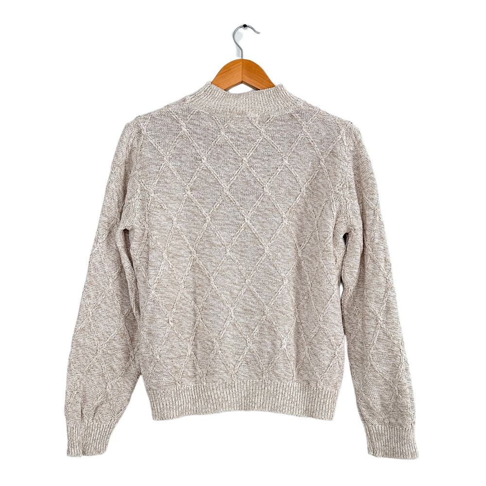 Vintage Alfred Dunner Floral Flower Embroidered  Grandma Knit Sweater Top petite - Picture 2 of 5